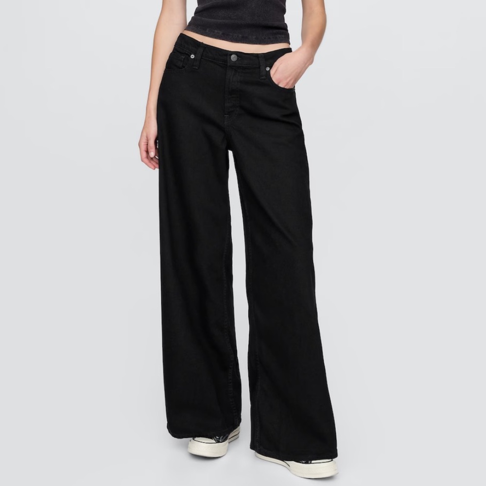 Women's Black Wide-Leg Jeans